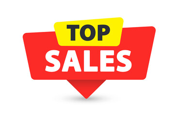 Top Sales - Banner, Speech Bubble, Label, Sticker, Ribbon Template. Vector Stock Illustration