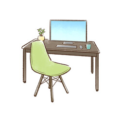 パソコンデスクとチェア