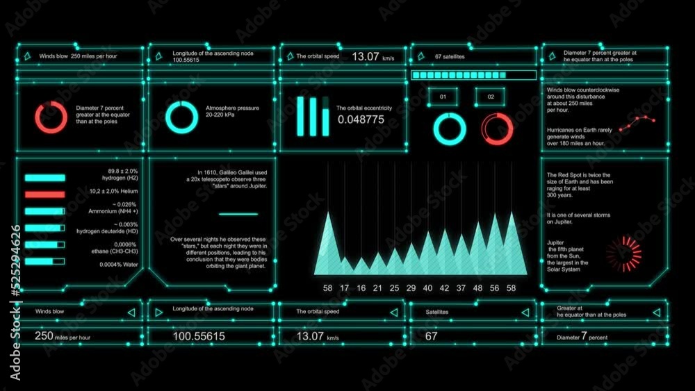 Poster futuristic hud panel positioning and targeting motion element