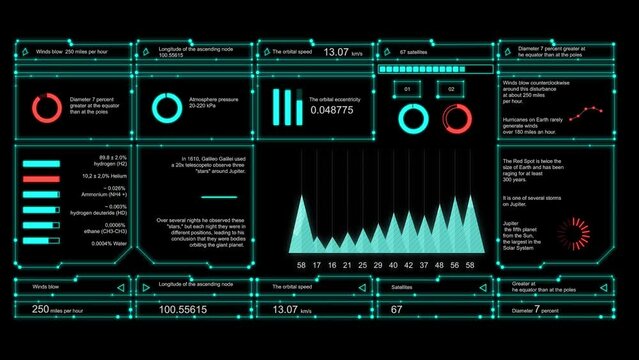 Futuristic HUD panel positioning and targeting motion element