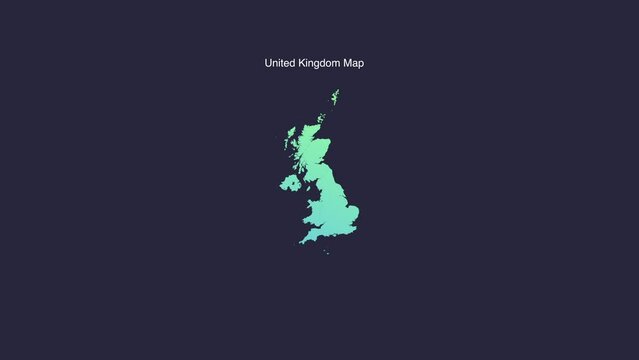 Simple United Kingdom Map Animated Motion Graphic