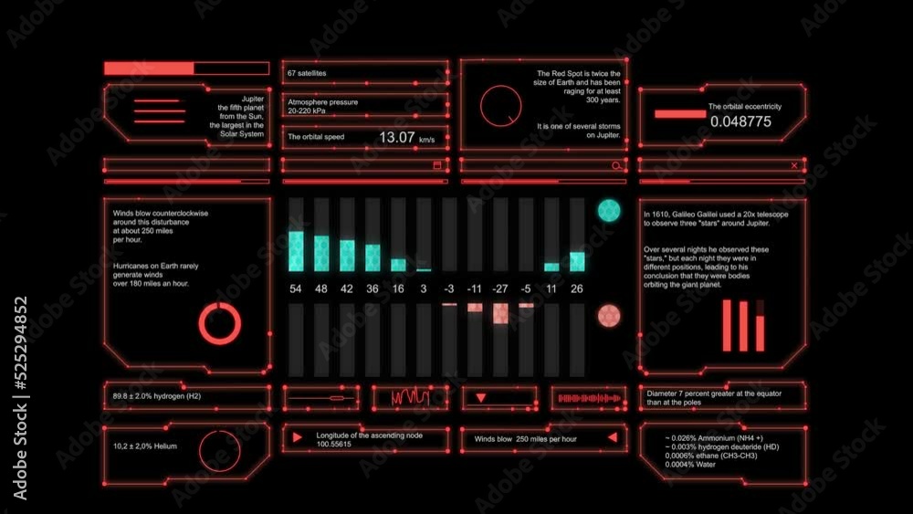Poster futuristic hud panel positioning and targeting motion element