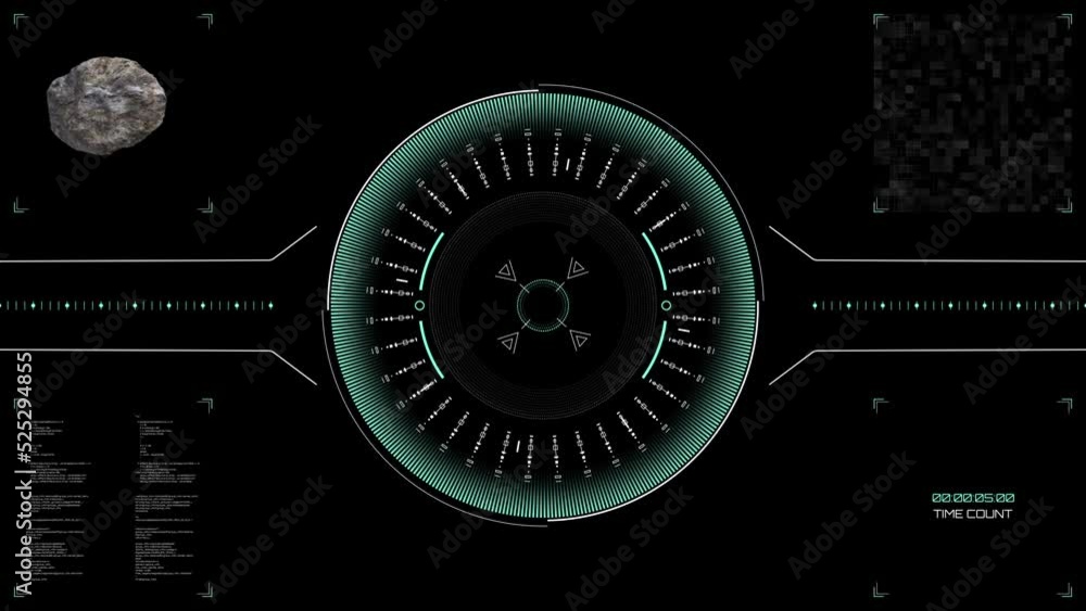 Poster futuristic hud panel positioning and targeting motion element