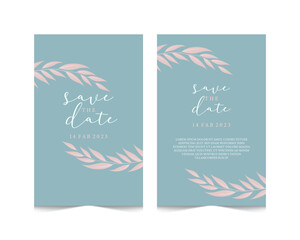 Floral line wedding invitation card design 