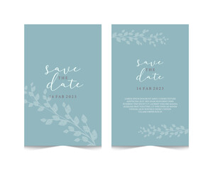 Floral line wedding invitation card design 