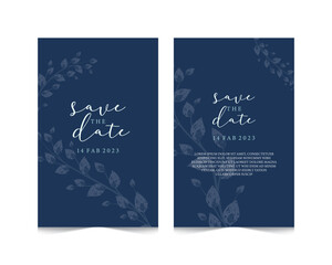 Floral line wedding invitation card design 