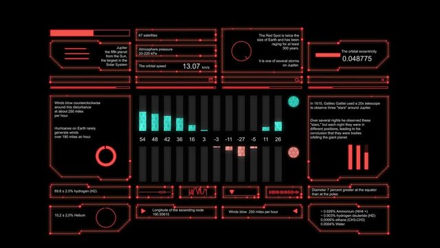 Futuristic HUD panel positioning and targeting motion element