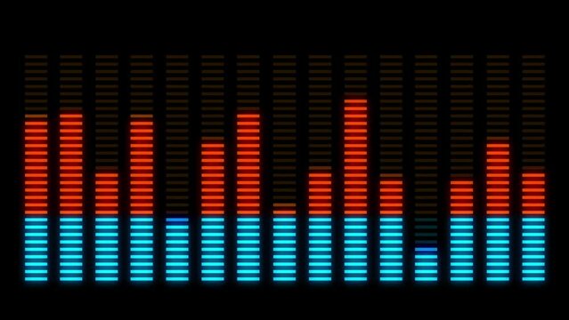 Colorful audio level meter motion graphic element