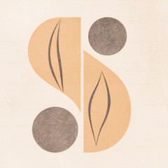 Letter S Abstract Typography on Paper