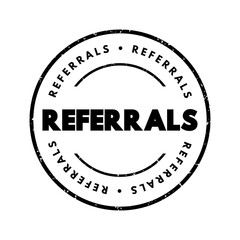 Referrals text stamp, concept background