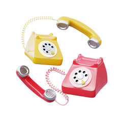 Old Phone icon Isolated 3d render illustration
