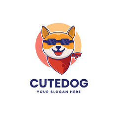Dog With Glasses Mascot Logo Vector