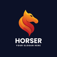 Horse Gradient Colorful Logo Design