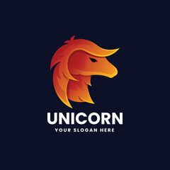 Unicorn Gradient Colorful Logo Design