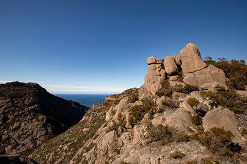 beautiful landscape from mont amos at freycinet national park in tasmania / australia 