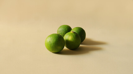 group of fresh juicy lime citrus