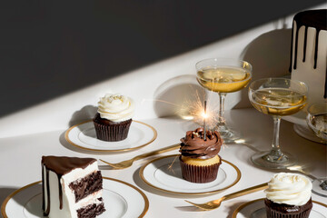 Birthday Cake and Cupcakes