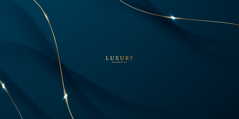 blue abstract background design with luxury golden elements banner template