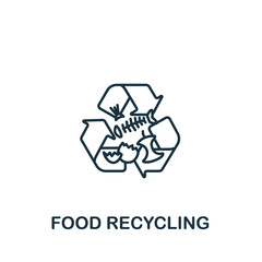 Food Recycling icon. Line simple icon for templates, web design and infographics
