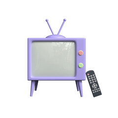 Retro Television icon Isolated 3d render Illustration
