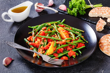 fasolakia, green beans, tomatoes and potatoes stew