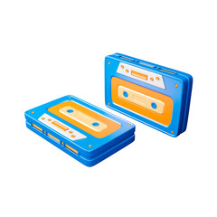 Fototapeta premium Retro cassette tape icon Isolated 3d render Illustration