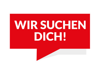 Button Stellenanzeige Wir suchen dich - rot
