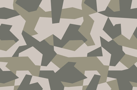 Vector geometric camouflage seamless pattern. Khaki design style for t-shirt. Military light green texture with debris shape pattern, camo clothing while hunting illustration.