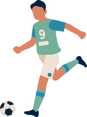 Man hitting soccer ball. Footbal shot kick