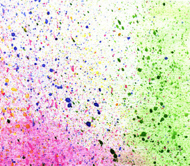 Colorful watercolor stains and splashes on a white background. Abstract watercolor background. Illustration.