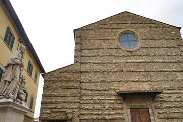 Facade of the basilica of San Francesco in Arezzo, Tuscany, Italy