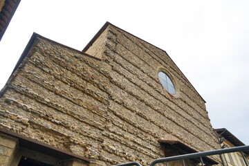 Facade of the basilica of San Francesco in Arezzo, Tuscany, Italy