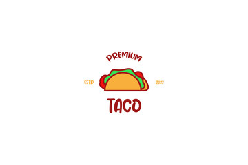 Flat taco food logo design vector illustration idea