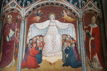 Triptych in the Palace of the Fraternity of the Laity in Arezzo, Tuscany, Italy