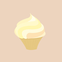 cupcake vector illustration isolated on rose background