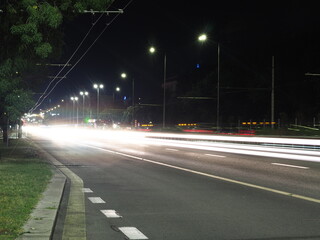 Long exposure on night road