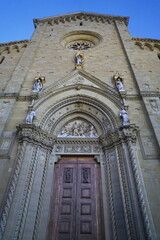 Facade of the cathedral of Arezzo, Tuscany, Italy