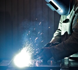 Welding work on metal