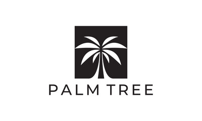 palm tree logo vector icon illustration