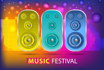 music party and festival speakers poster layout illustrator vector