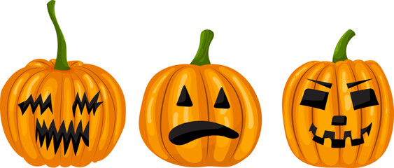 halloween pumpkin in flat style isolated