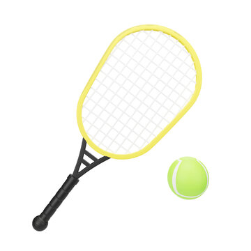 Tennis racket icon isolated 3d render illustration
