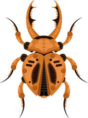 Stag beetle in steampunk style. Vector illustration.