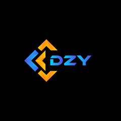 DZY rectangle technology logo design on black background. DZY creative initials letter logo concept.
