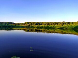 Beautiful summer nature on various reservoirs in Europe. Unique image for decoration