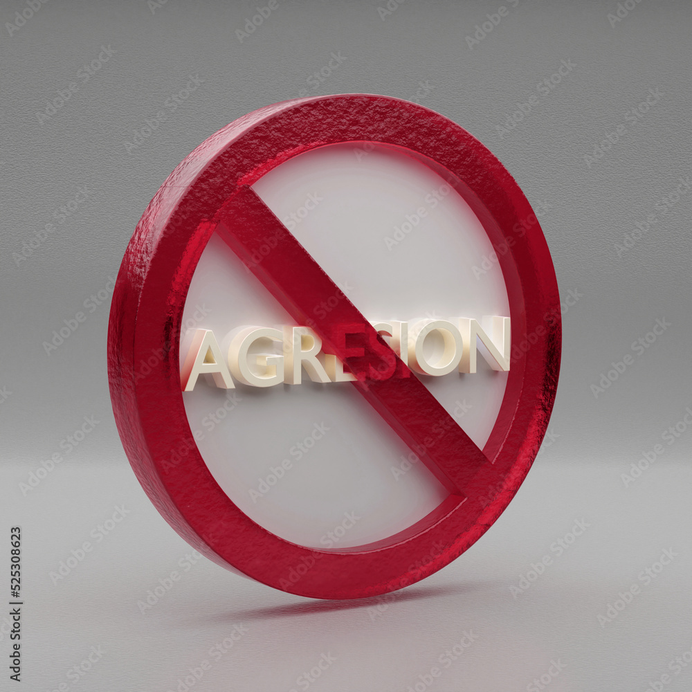 Poster beautiful abstract illustration aggression forbidden, prohibiting sign, prohibition, warning symbol 