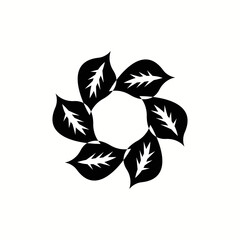 Black leaf nature vector logo 
