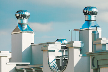 Roof ventilation technology . Vents installed on the rooftop