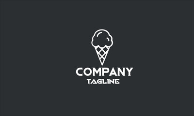 minimal ice cream logo template