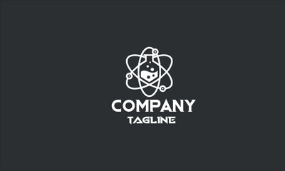 minimal science lab logo design template